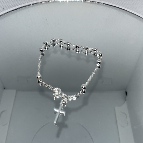 .925 Sterling Silver Rosary Bracelet - Picture 5 of 5